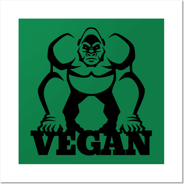 Vegan Fitness Gorilla Wall Art by RadStar